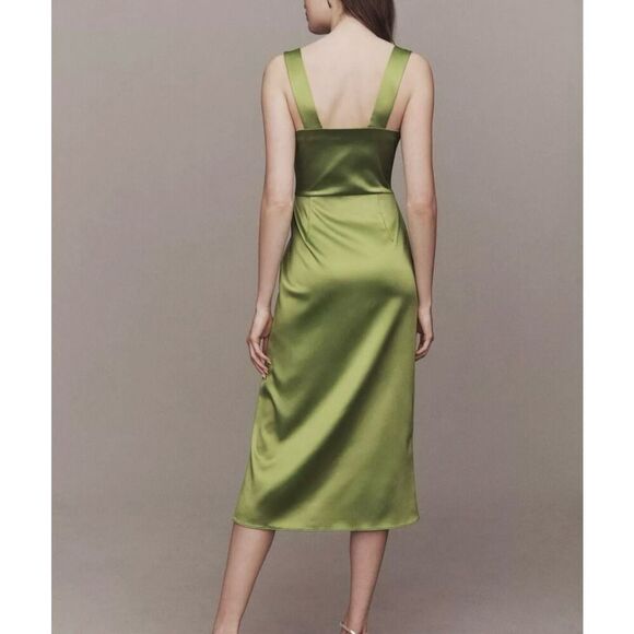 NWT BHLDN Leah Sleeveless Sweetheart Stretch, Satin Midi Dress Women's Small - Picture 2 of 13